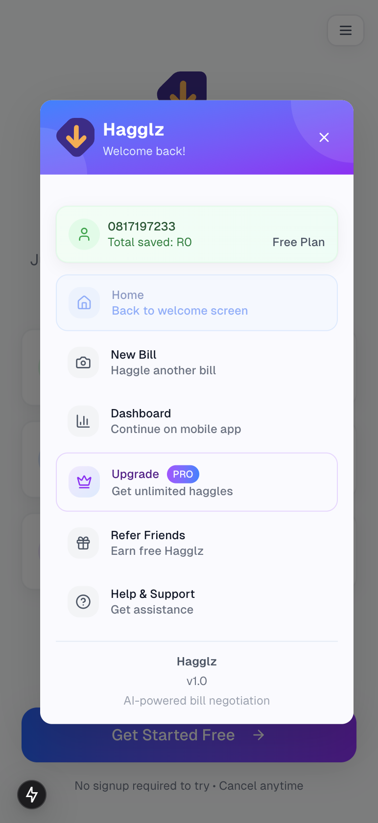 Hagglz Mobile App Screen 2
